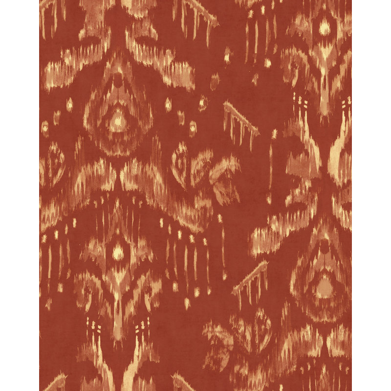 ANCESTRAL IKAT Copper Wallpaper, Copper/Taupe