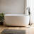 51 Inch Freestanding Resin Stone Soaking Bathtub with Overflow and Pop-up Drain for Modern Bathrooms-120330778