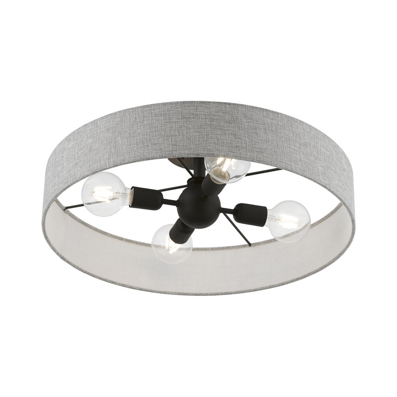Plafonnier semi-encastré 4 lumières Yendy, Noir
