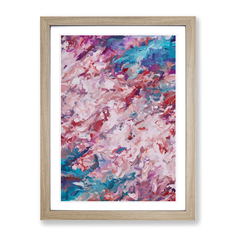 Sacrificing It All Abstract - Framed Print, 64cm H x 46cm W x 2cm D, Oak Framed
