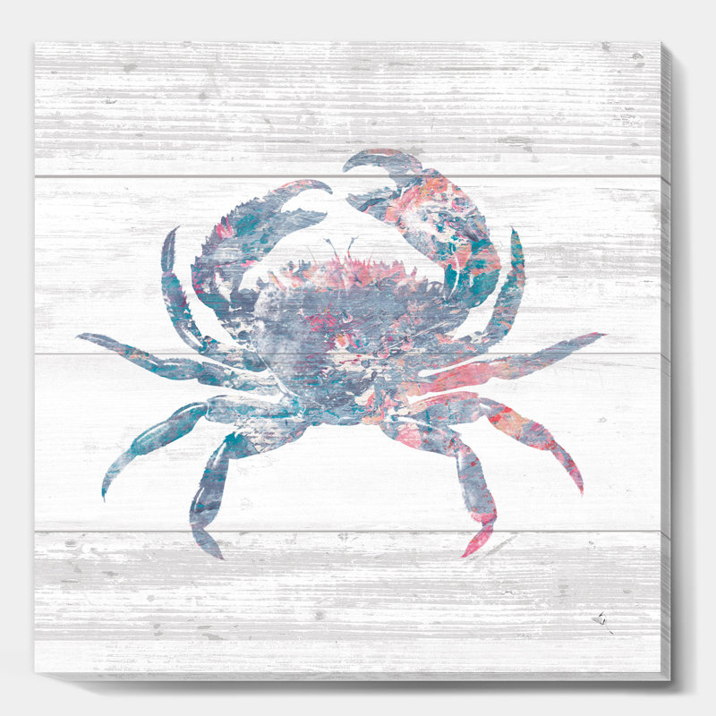 «Pink Crab Ocean Life», reproduction d'art sur toile tendue, H 30 po x l 30 po x P 1 po
