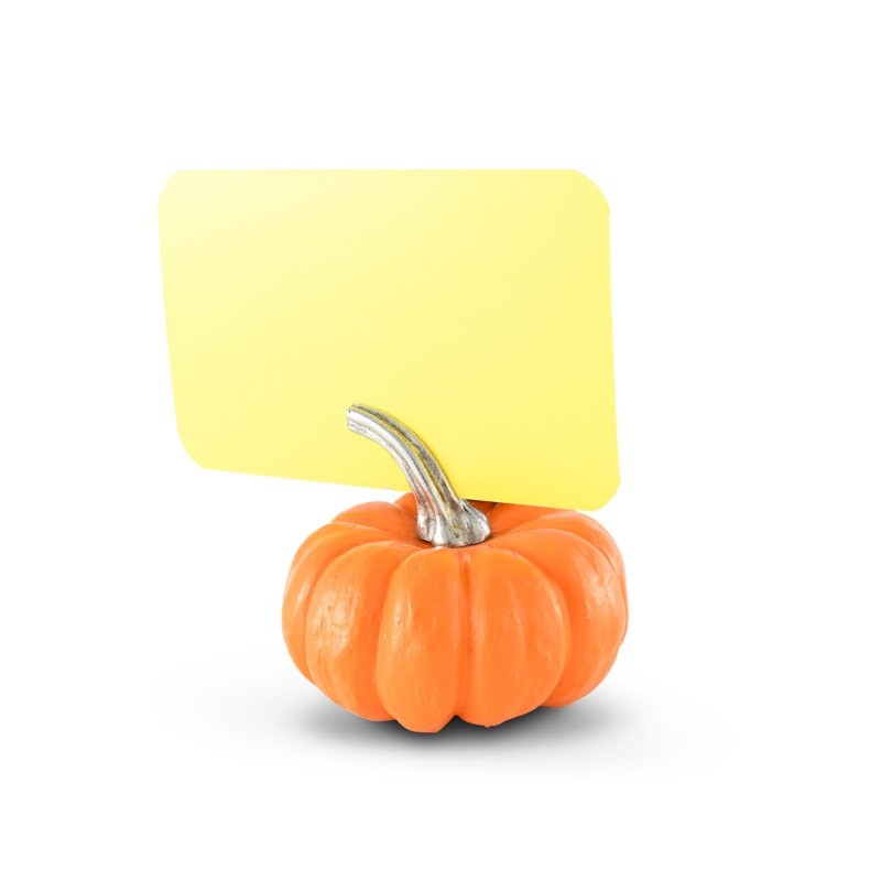 Harvest Renin Pumpkin Place Card Holder