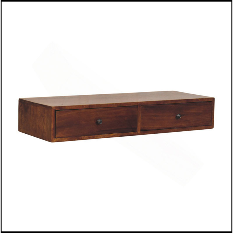 Lunar 2-Drawer Chestnut Wall-Mounted Console