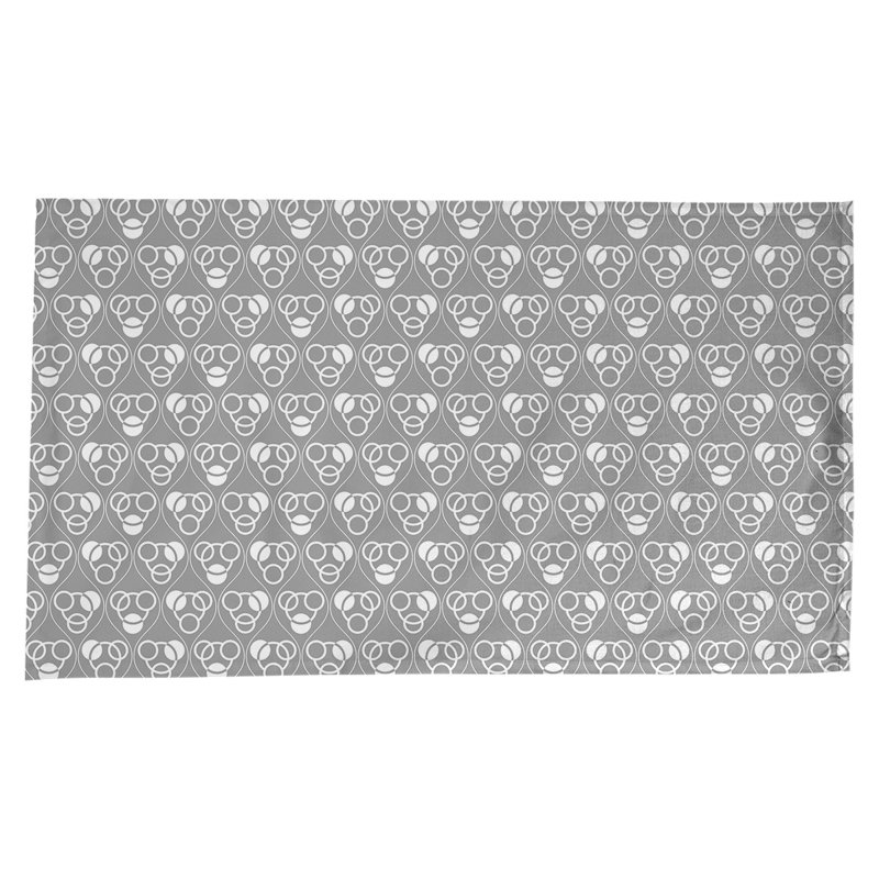 Classic Circles and Waves Tablecloth, Gray/White
