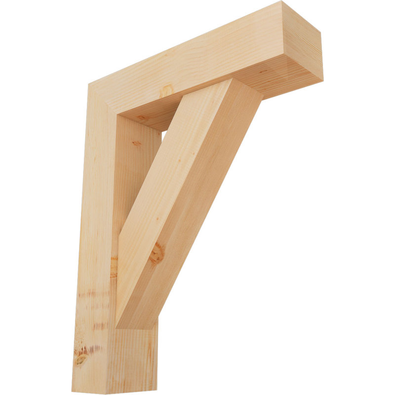 Traditional Block Bracket w/ Offset Brace, 36 x 28, 7 1/2"W Douglas Fir (Smooth)