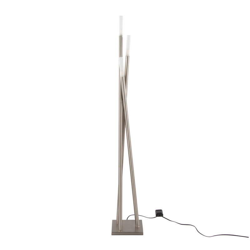 Icicle Contemporary Floor Lamp in Brushed Nickel