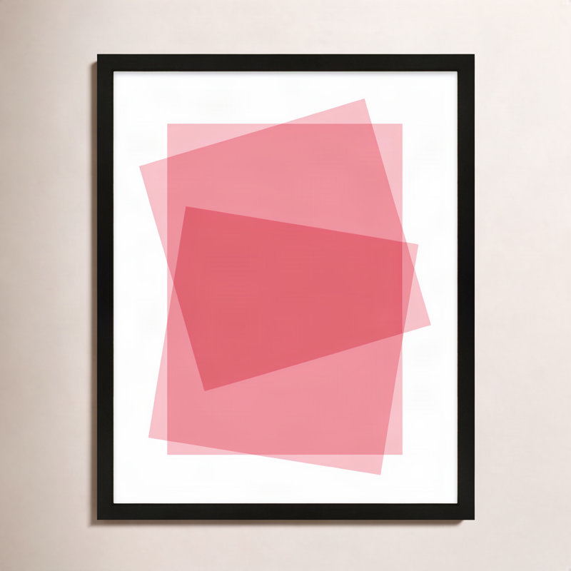 Pink Kami by Jacques Pilon - Framed Wall Art, Black Framed Paper, 25" H x 20" W