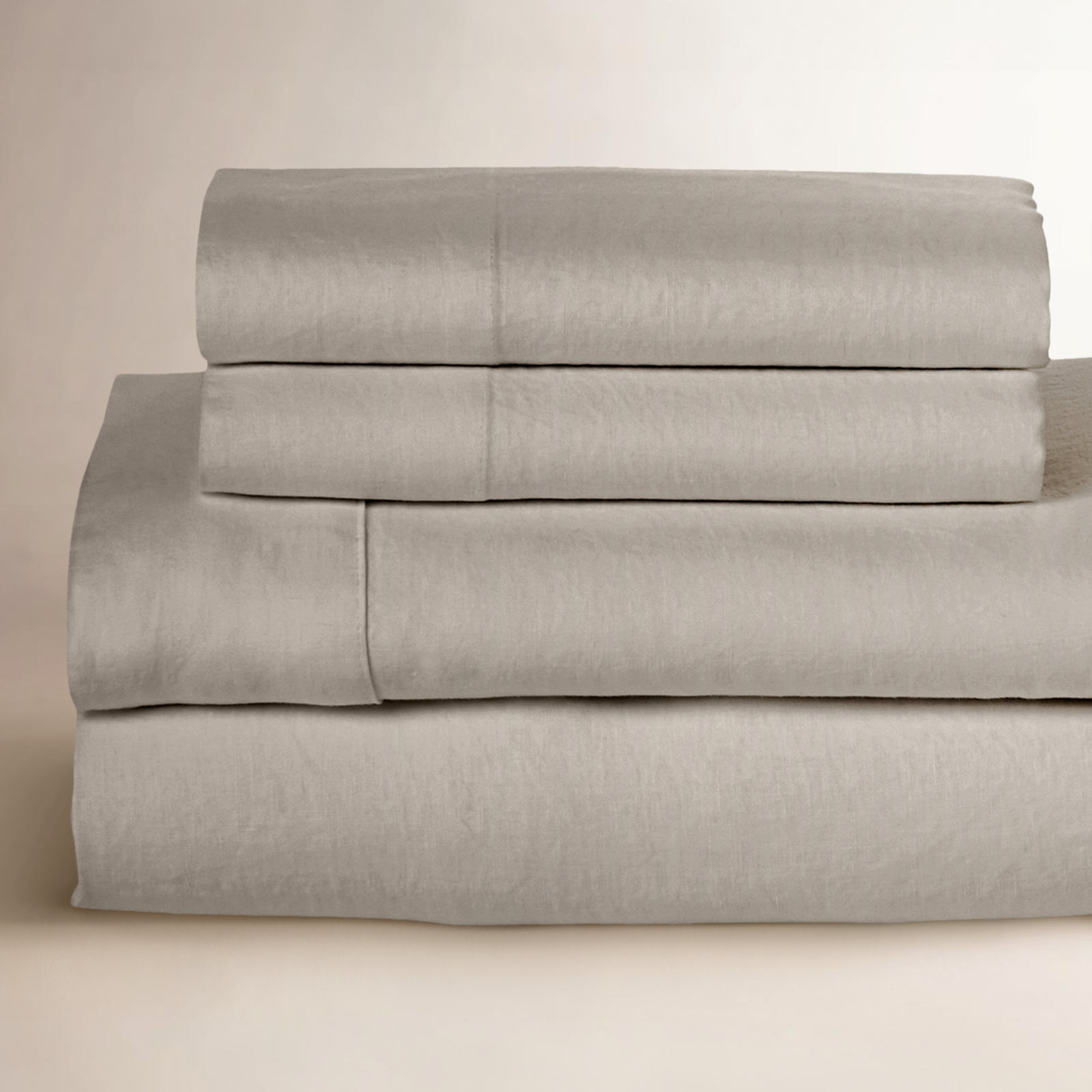 Frazier 100% Linen Machine Woven Sheet Set, Stone, King Sheet Set with 2 Pillowcases