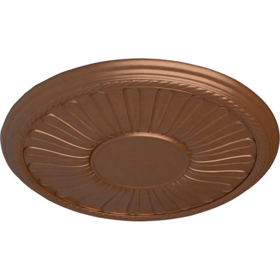 Endurathane Leandros Ceiling Medallion, 19 7/8"OD x 1 1/4"P (Fits Canopies up to 6 3/8"), Hand-Painted Polished Copper Finish