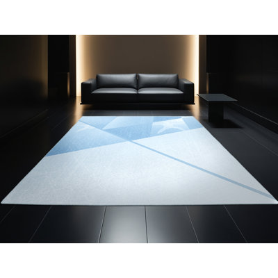 Tapis bleu doux et moelleux Eleni