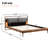 Full Size Brown & Gray Faux Leather Bed With 2Pcs Night Lights, High - Resilient Sponge Filled Headboard, Adjustable Led Slats For Even Weight Distribution, No Box Spring Required Support,