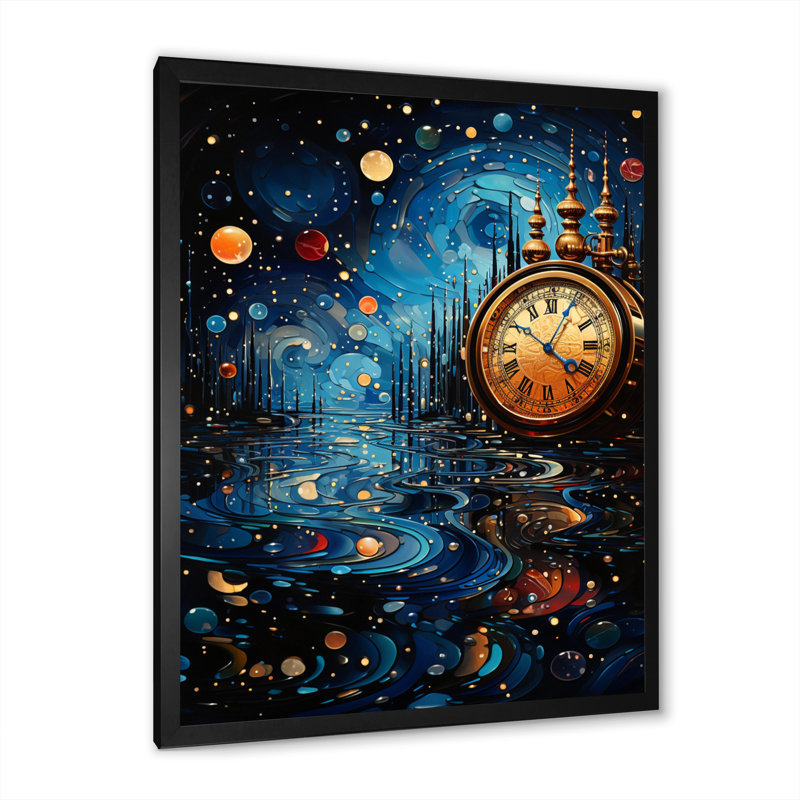 «Watch Timeless Reflections Pointillism II - Fashion», reproduction sur toile, H 20 po x l 12 po x P 1 po, Cadre simple noir
