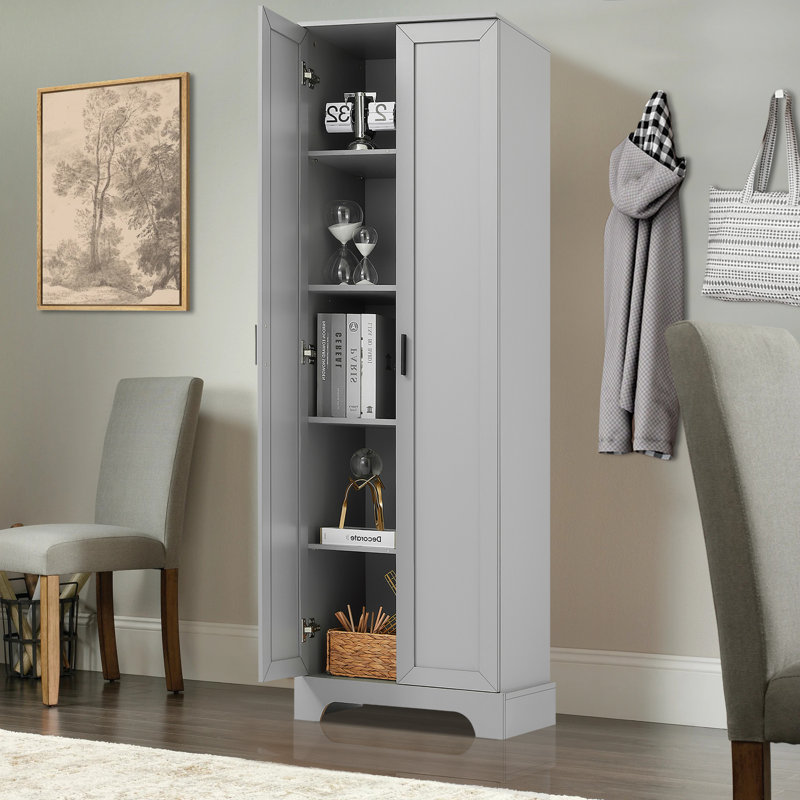 Armoire de rangement avec deux portes, tablette réglable, panneau en MDF - idéale pour l'organisation de la salle de bain et du bureau