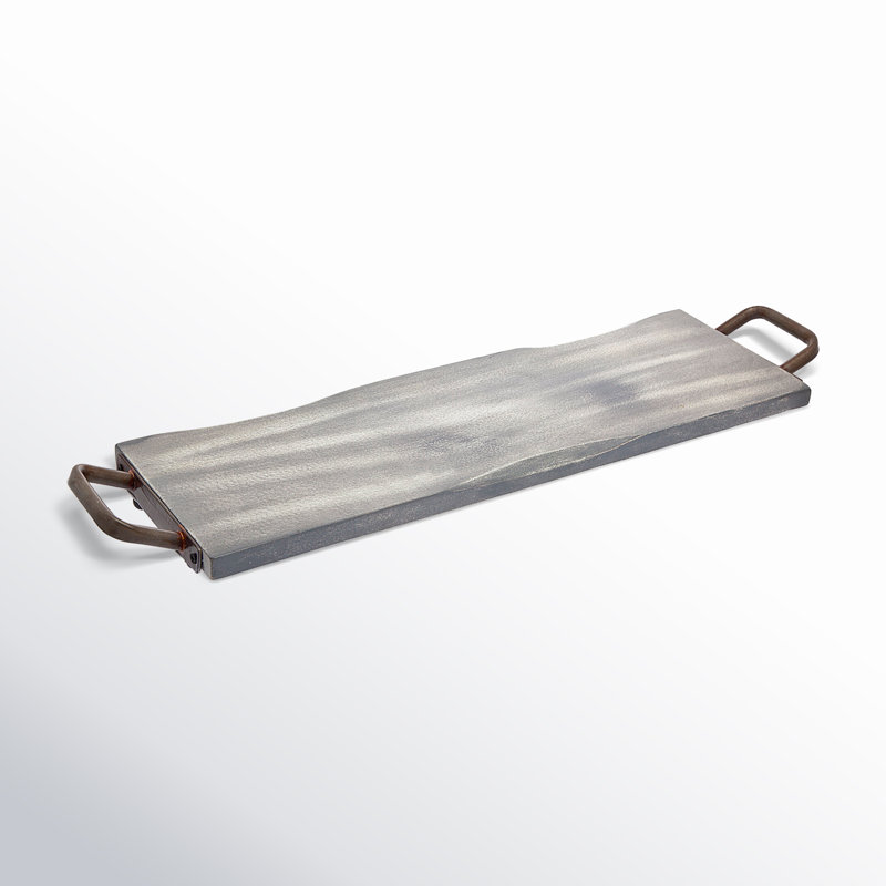 Long plateau de service Alina Ridgewood, H 2 po x l 26 po x P 7 po, Gris