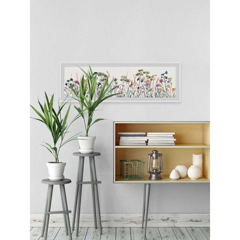 Fleurs fascinantes-impression sur papier encadrée, H 10 po x l 30 po x P 1,5 po