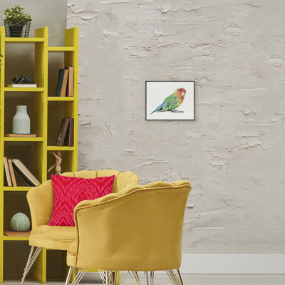 Giclée encadrée de perruche arc-en-ciel, design par Cady
