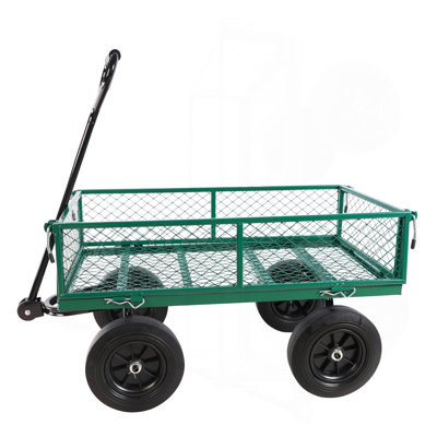 (Chariot de chariot à roues solide vert)