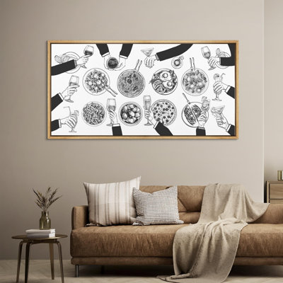 Black and White Food and Drink Vintage Antique Retro Decor Extra Large Artwork Print Wall Art