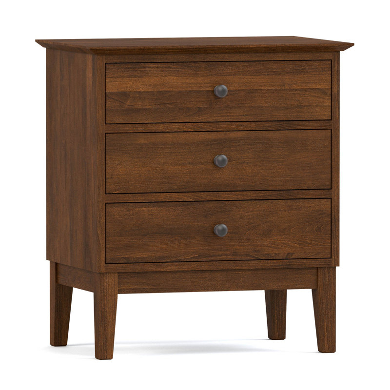 Origins 3 - Drawer Solid Wood Nightstand, Bronze