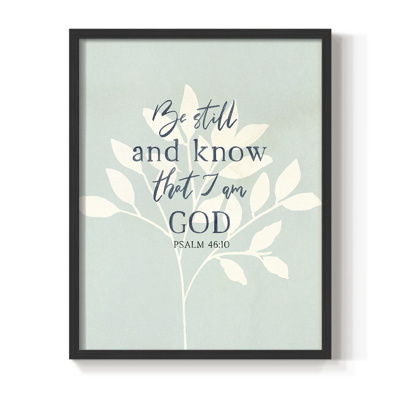 Be Still Framed Print - Solid Wood, 11" H x 9" W, Black