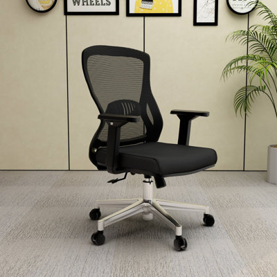 Mithu Ergonomic Office Chair with Headrest – Adjustable Desk Chair with Lumbar Support, Swivel Base, Synchro-Tilt, and Modern Mid-Back Design for Home or Office