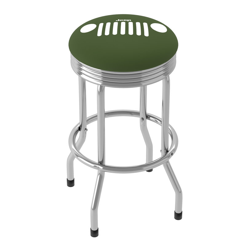 Swivel Upholstered Counter Stool with Metal Frame