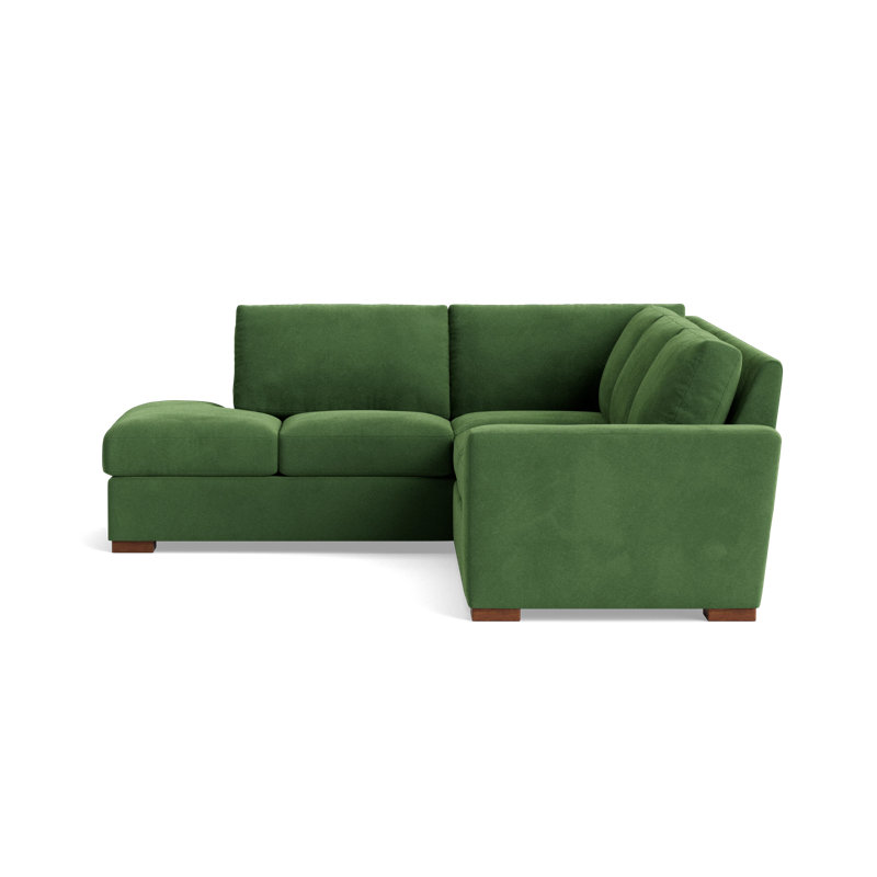 Couch Potato Sectional, Performance Velvet - Ivy, Left Hand Facing
