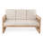 Gable Bohemian 63" Woven Rope Acacia Wood Outdoor Sofa Bench, Light Teak Finish Frame with Beige Cushions for Patio, Deck & Backyard-194421186