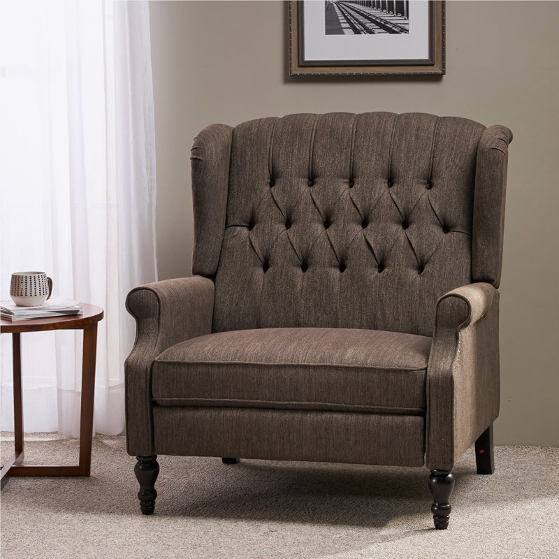 Mattice Upholstered Recliner, Brown