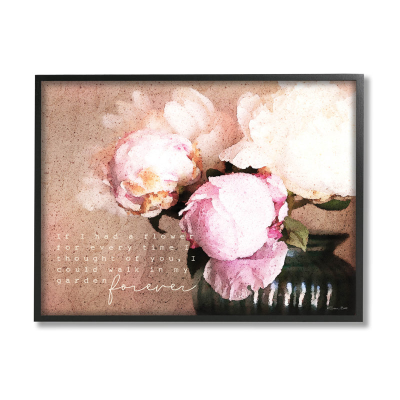 «Romantic Flower Garden Forever», art de la giclée encadrée par Susan Ball, H 16 po x l 20 po x P 1,5 po, Cadre photo noir