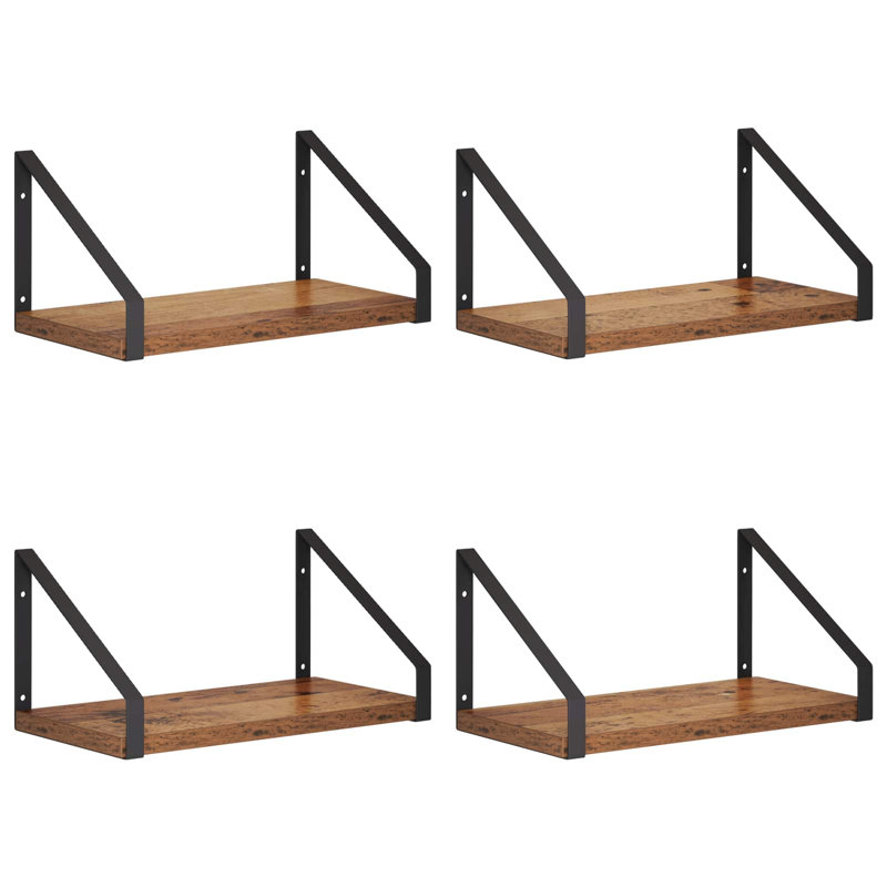 4 -Piece Steel Floating Shelf, 15.5 cm H x 30 cm L x 16 cm D
