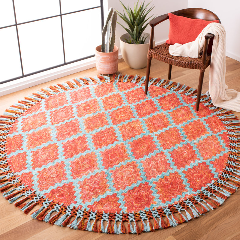 Dicarlo Hand Tufted Performance Geometric Rug, Round 6'