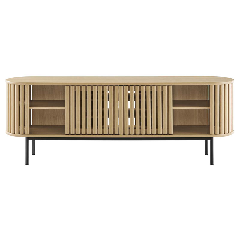 Fortitude 71" Oak TV Stand with Sliding Doors
