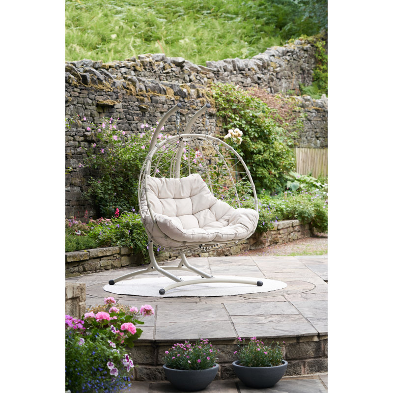 Lyon Anthracite Outdoor Double Hanging Chair, Putty Beige, Double