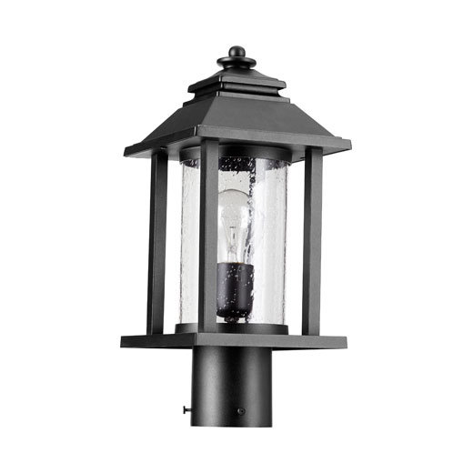 Eastbourne Stained Glass Post Lantern, Noir