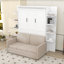 Grand lit escamotable mural avec canapé et tablettes, conception pliable peu encombrante-787459587