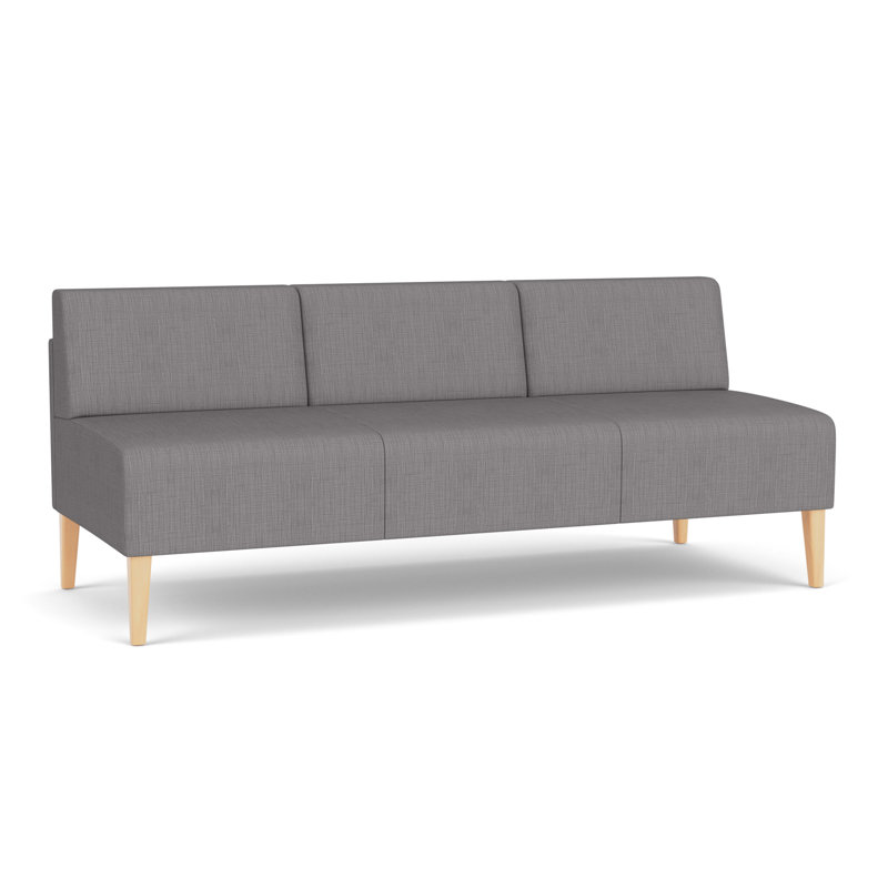 Canapé sans accoudoirs Luxe Lounge, Plot Line acier, Bois naturel