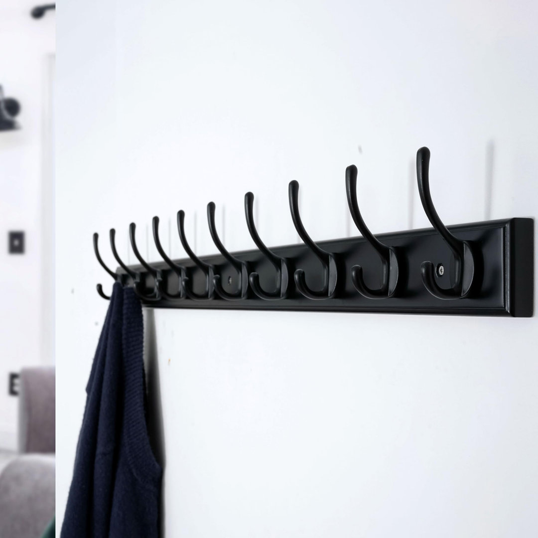 Metal Wall Mounted Required 10 - Hook Wall Mounted Coat Rack