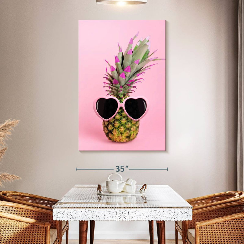 Pink Chic Pineapple, 51" H x 34" W