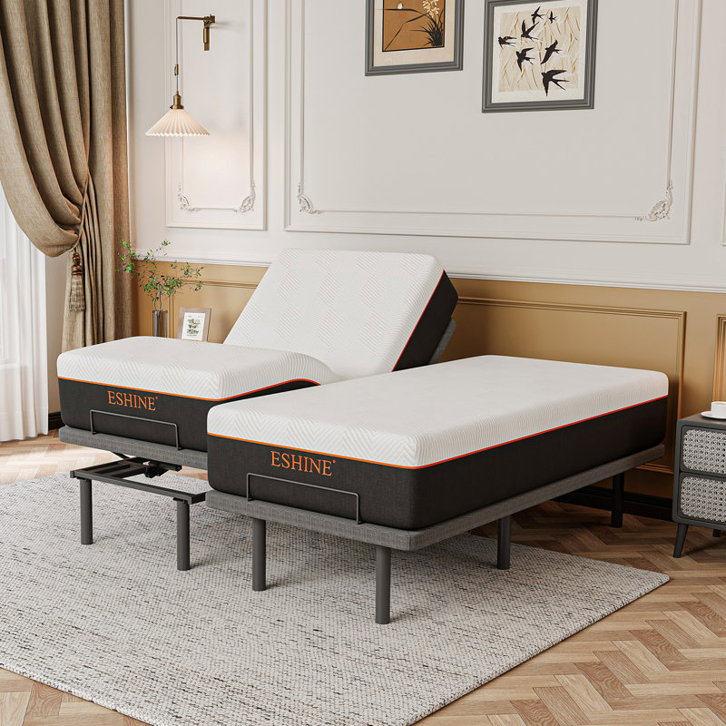 Queen Adjustable Bed with 12'' Memory Foam Mattress, Massage, Zero Gravity, Wireless Remote & App Control, Queen