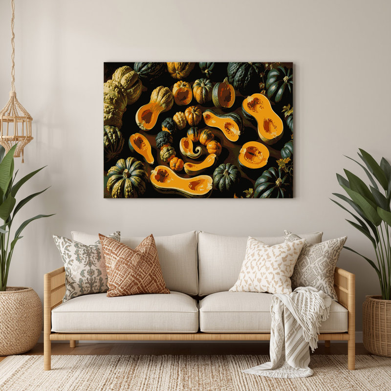 Légumes, art mural brun en métal à la courge kabocha, H 16 po x l 20 po