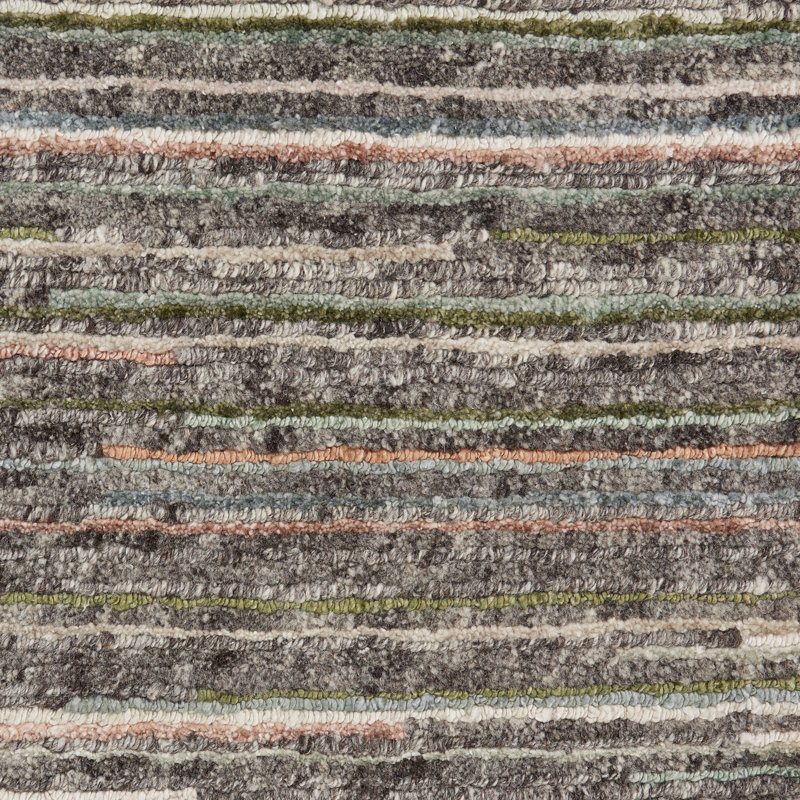 Tapis gris contemporain à rayures Rennes, Rectangle de 2 pi x 3 pi