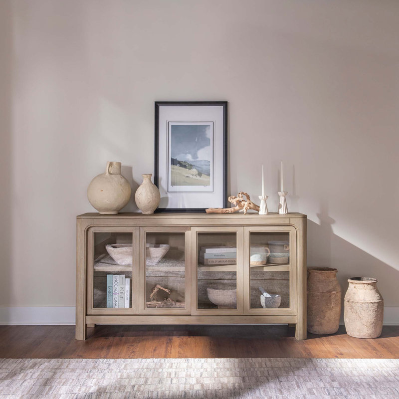 Flores Modern Dining Sideboard with Glass Doors