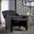Classic Dark Grey Fabric Push Back Chair With Elegant Riveted Armrests And Durable Birch Wood Legs For Modern Comfort-1296279133