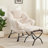Modern Soft And Comfortable Accent Chair With Ottoman, Armrests And Side Pocket For Small Spaces-534403484
