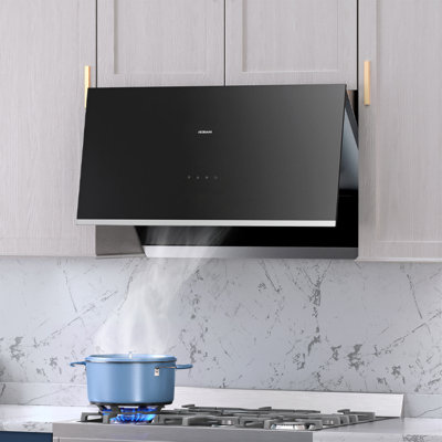 ROBAM 30" Under Cabinet Range Hood, 850 CFM Ducted Side-Draft Hood with Touch Control, Tempered Glass & Stainless Steel for Modern Kitchen