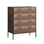Esteban 4 Drawer Chest Of Drawers. 83cm Wide. Industrial Style. Black Metal Frame.