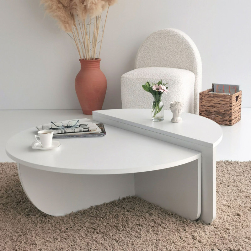 Heidi-Grace Coffee Table, 35" H x 90" L x 50" D, White