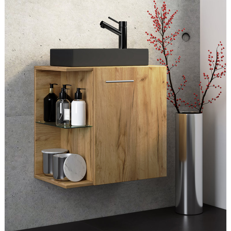 Raminta Bathroom Furniture Suite, Black/Wood