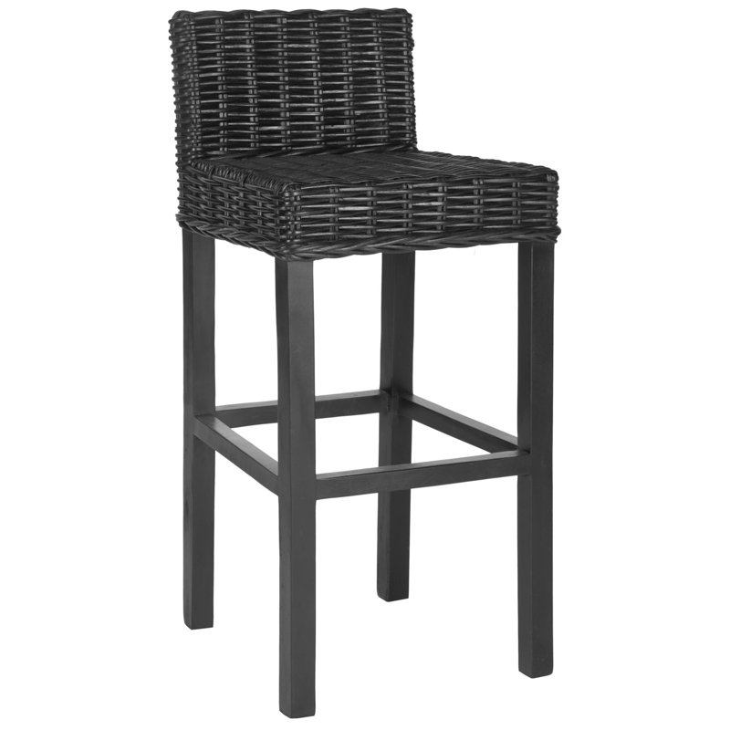 Tabouret de bar Montclare Cappuccino Mango, Noir, noir, noir, noir